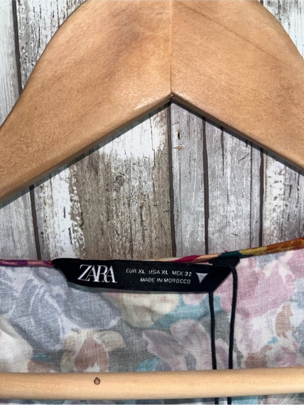 Zara Floral Poplin Puff Sleeve Crop Blouse XL Cottagecore Romantic NWT - Picture 6 of 6